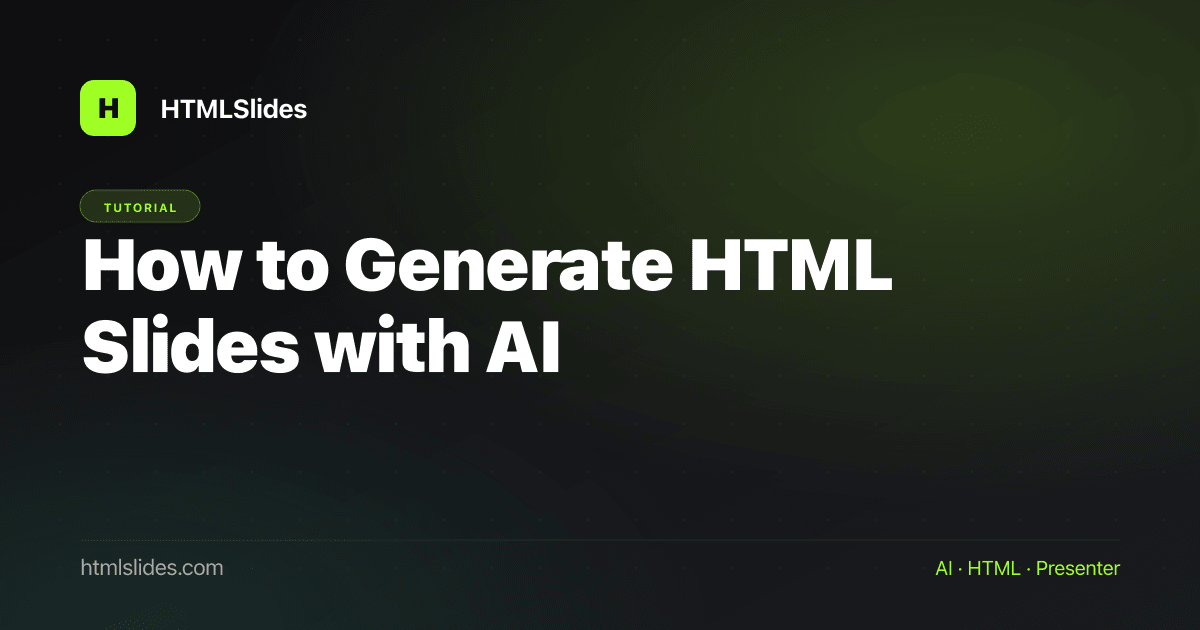 How to Generate HTML Slides with AI | HTMLSlides